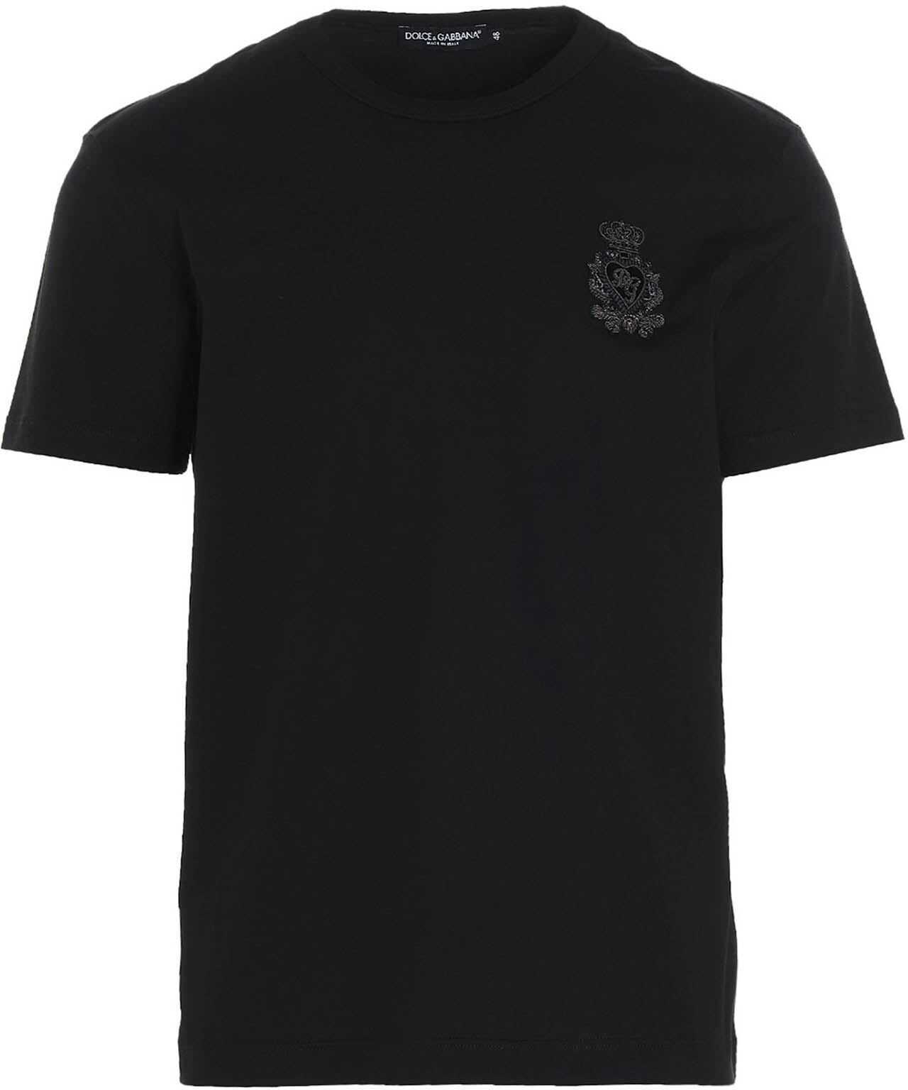 Dolce & Gabbana Heraldic Patch T-Shirt In Black* Black