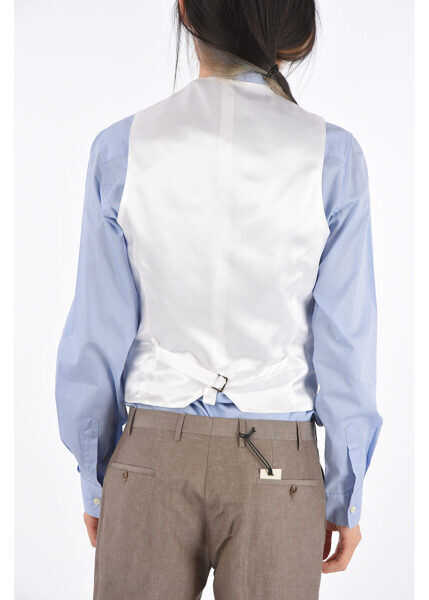 Veste costum CORNELIANI Cc Collection Wool Blend Reset Waistcoat White Barbati (BM 8435049) 2