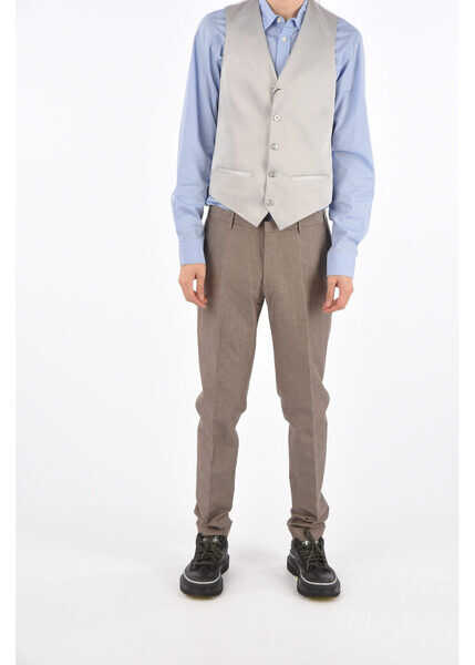 Veste costum CORNELIANI Cc Collection Wool Blend Reset Waistcoat White Barbati (BM 8435049) 4