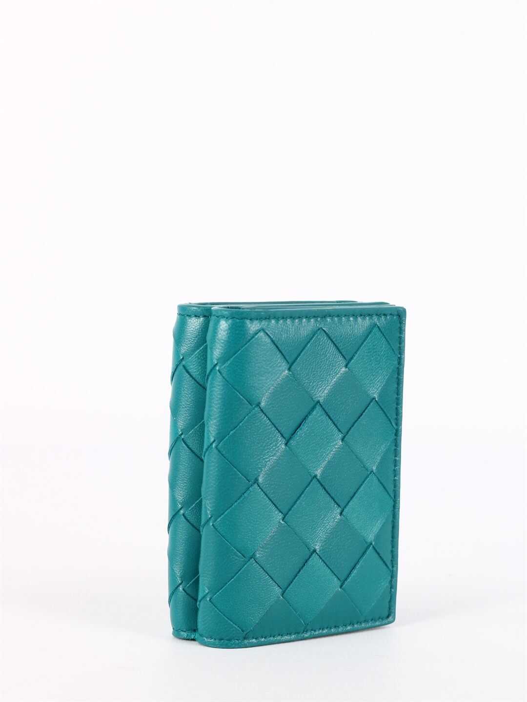 Bottega Veneta Tri-Fold Mini Wallet 635561 VCPP2 Green