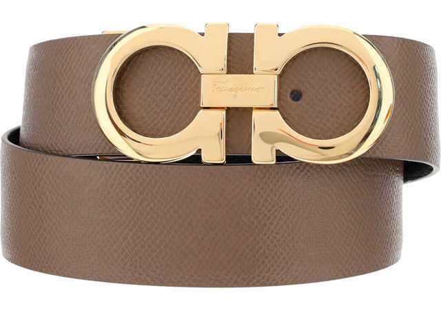 Salvatore Ferragamo Belt 715216 CARAWAY SEED/NERO