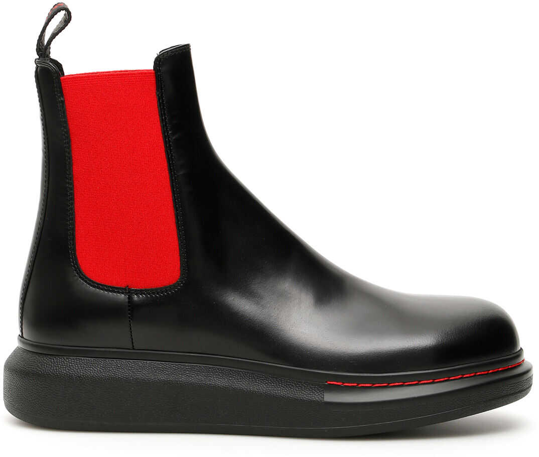 Alexander McQueen Chelsea Boots 586198 WHX52 BLACK RED BLACK