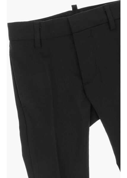 Pantaloni casual DSQUARED2 Virgin Wool Pant Black Baieti (BM 8437905) 2