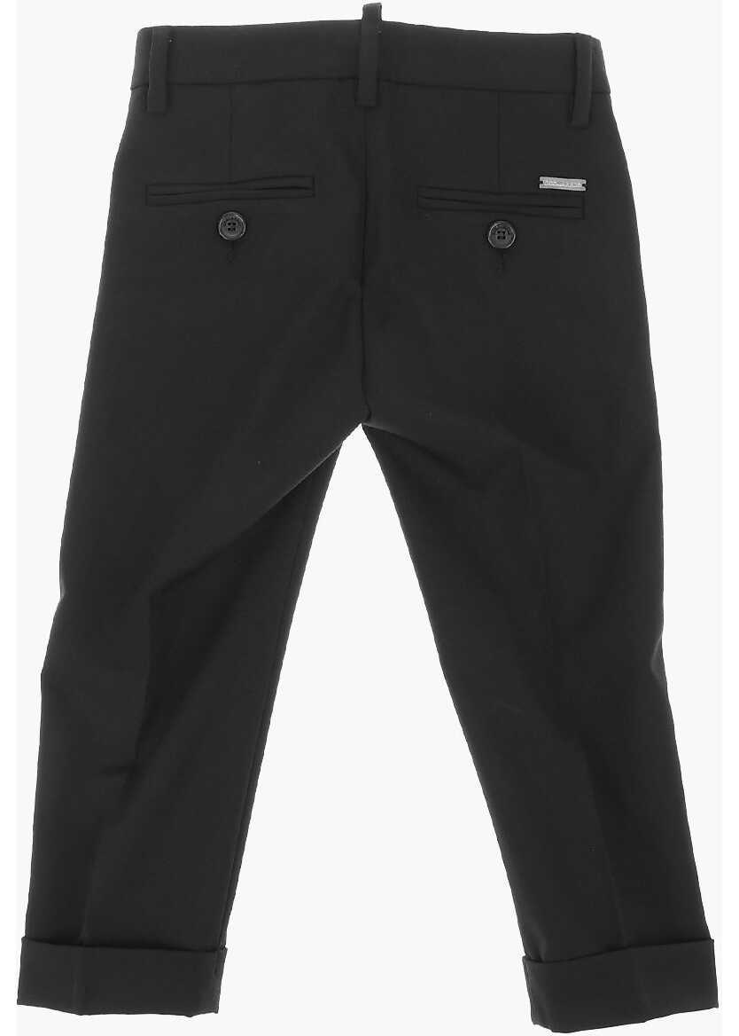 Pantaloni casual DSQUARED2 Virgin Wool Pant Black Baieti (BM 8437905) 3