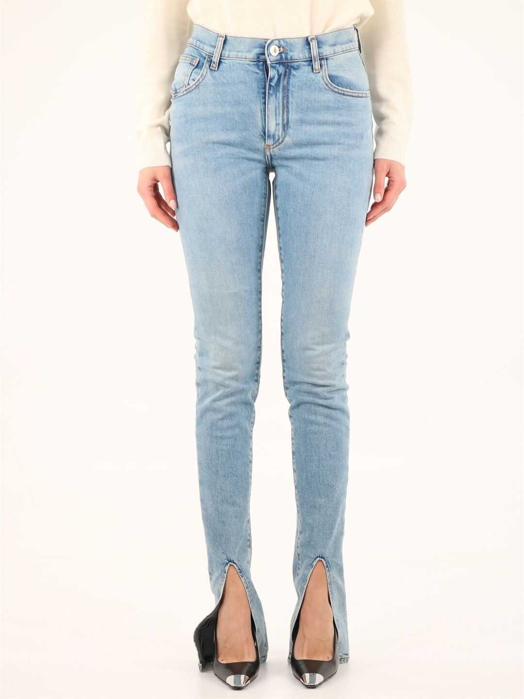 THE ATTICO Skinny Jeans Split 213WCP50 D019 Light blue