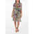 DSQUARED2 Floral Printed Silk Dress With Belt Multicolor