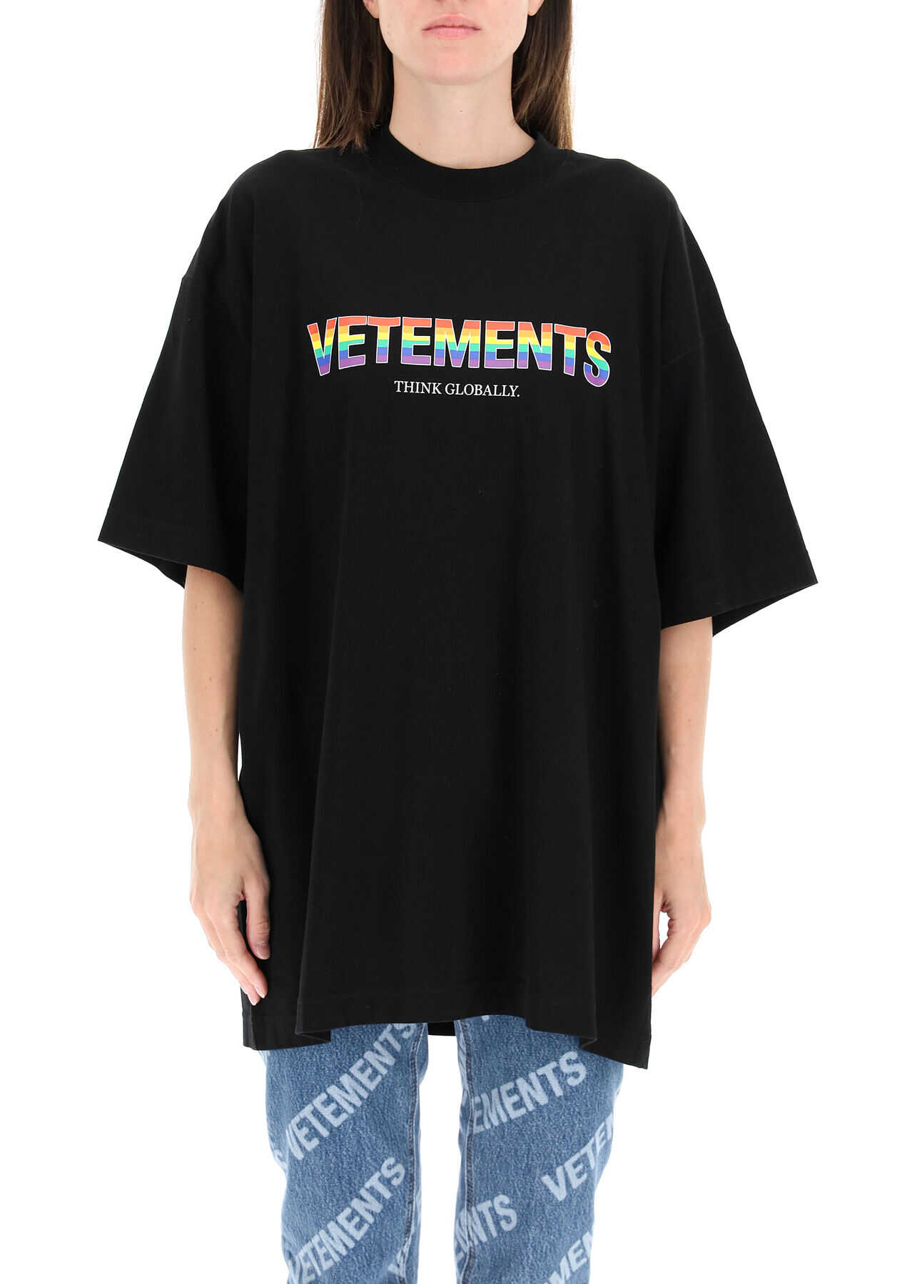 Vetements Rainbow Logo T-Shirt UA52TR280X 1611 BLACK