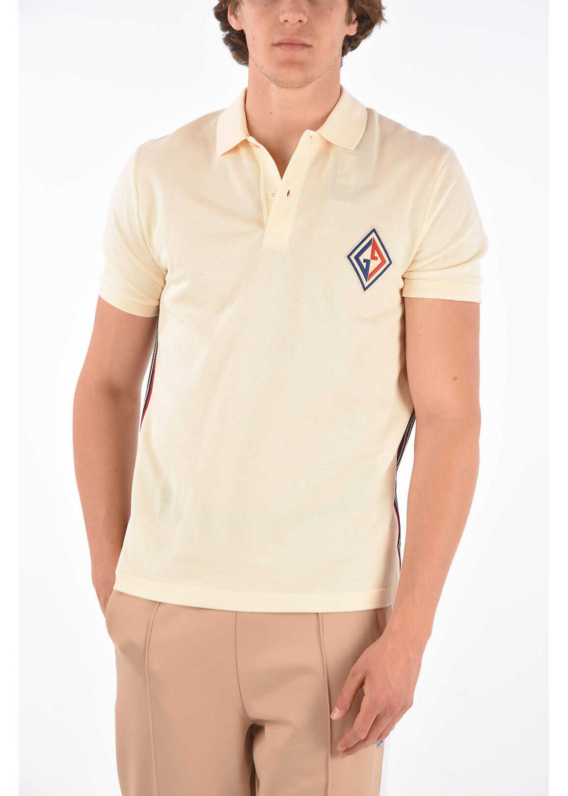 Gucci piquè cotton 2 button polo shirt BEIGE