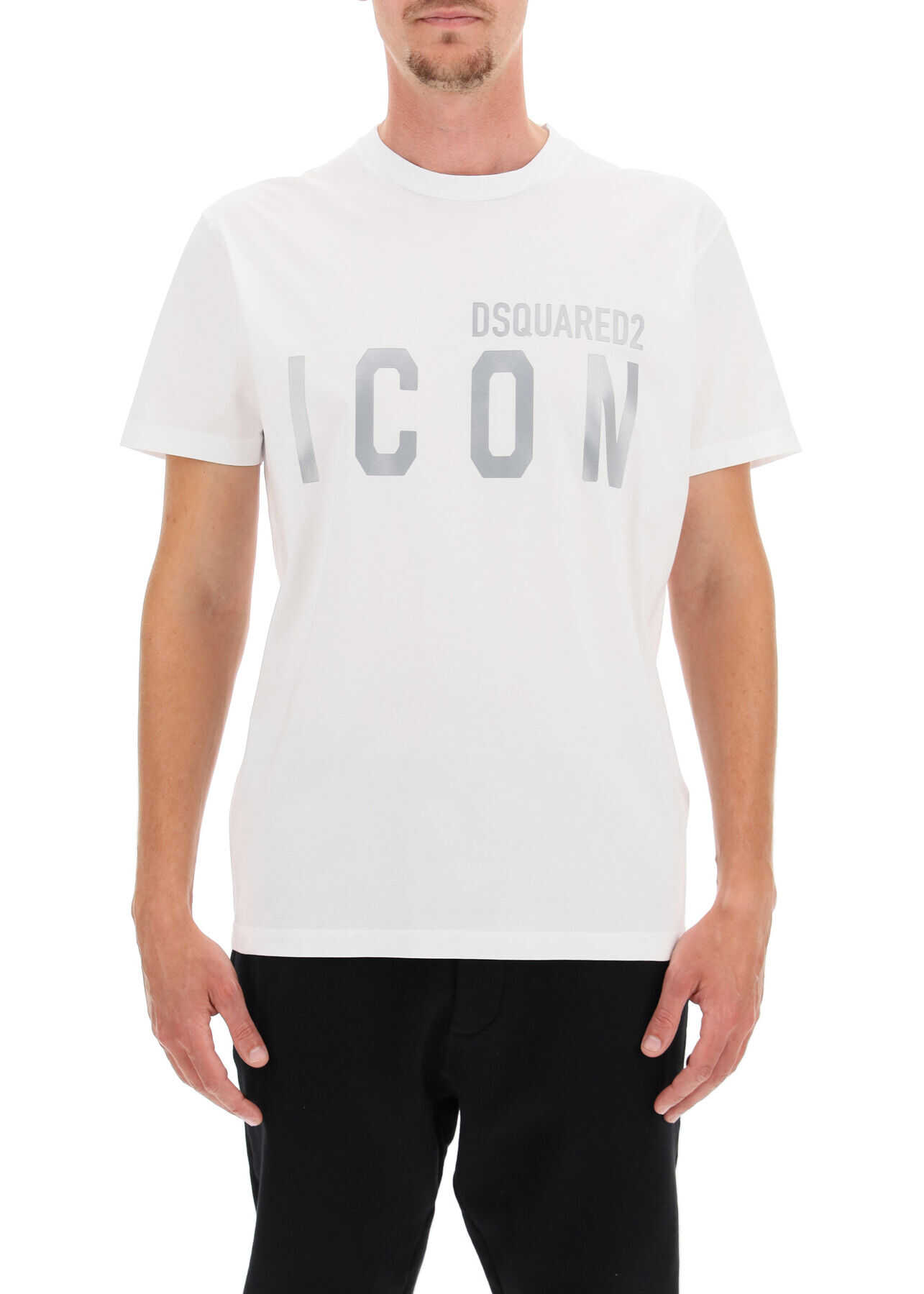 DSQUARED2 Logo T-Shirt S79GC0019 S23009 WHITE REFRACTIVE