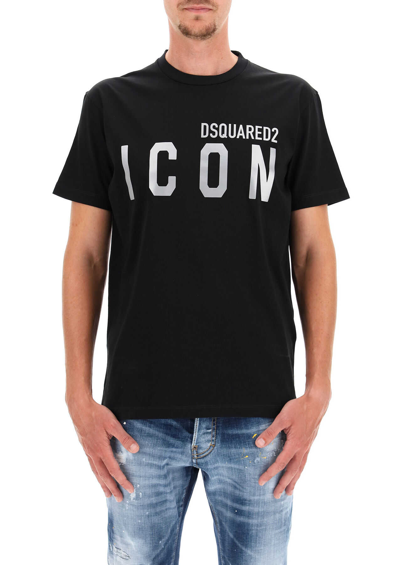 DSQUARED2 Logo T-Shirt S79GC0019 S23009 BLACK REFRACTIVE