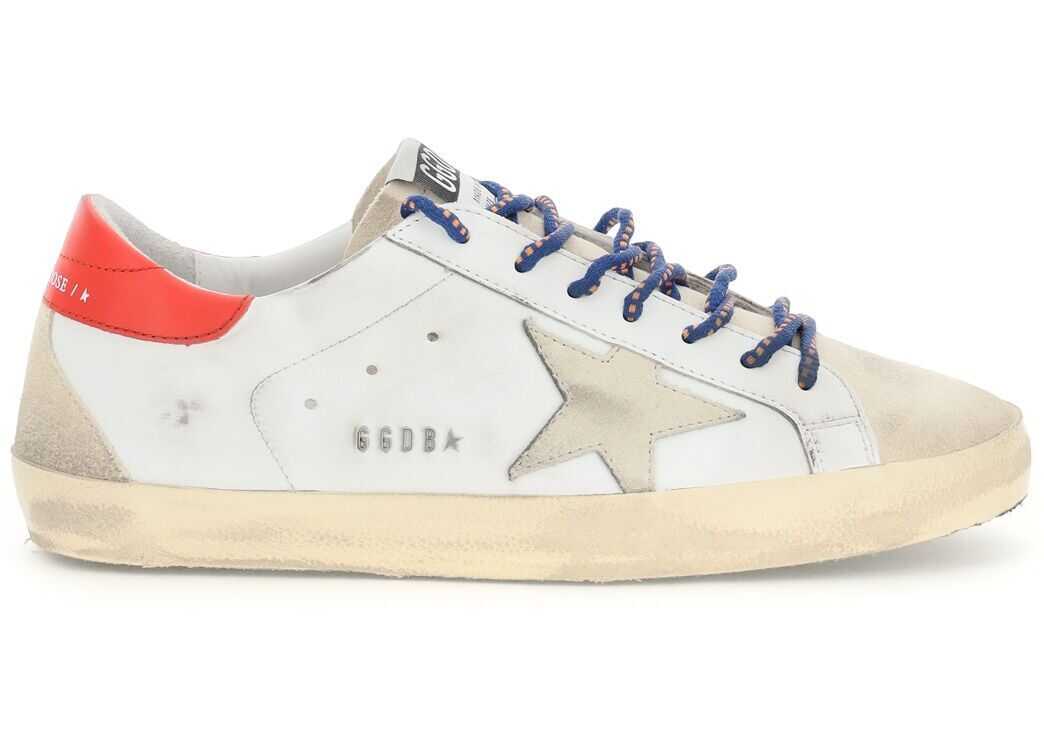 Golden Goose Superstar Classic Leather Sneakers GMF00102 F002092 WHITE ICE SEEDPEARL RED