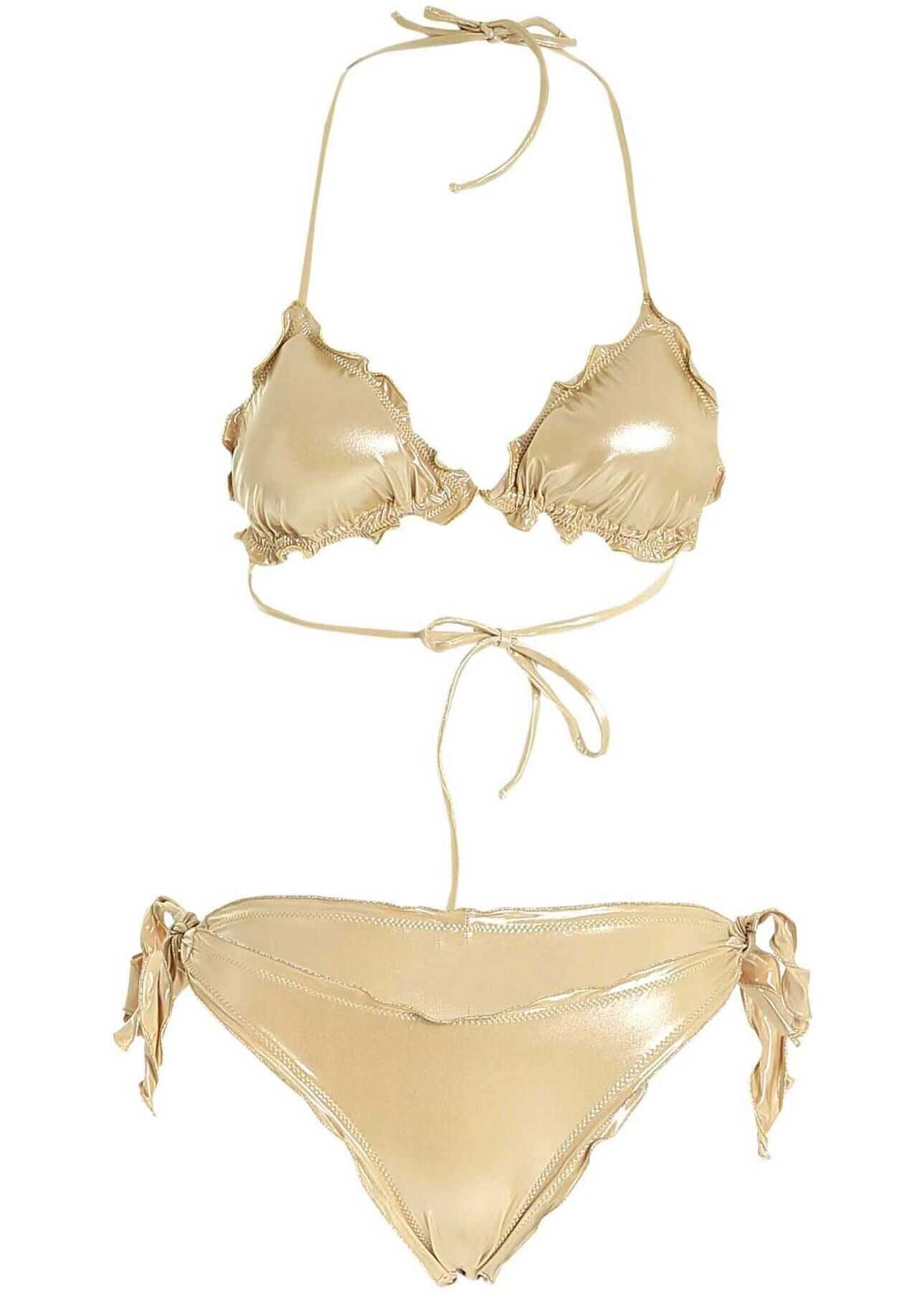 Gaelle Paris Triangle Bikini In Gold Color* Gold