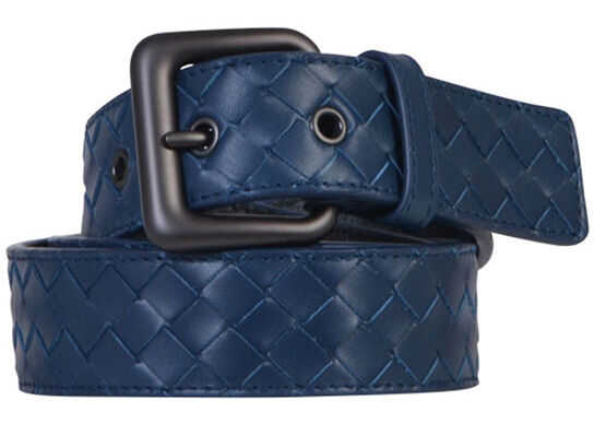 Bottega Veneta Intrecciato Leather Belt 271932 V4650 Light blue
