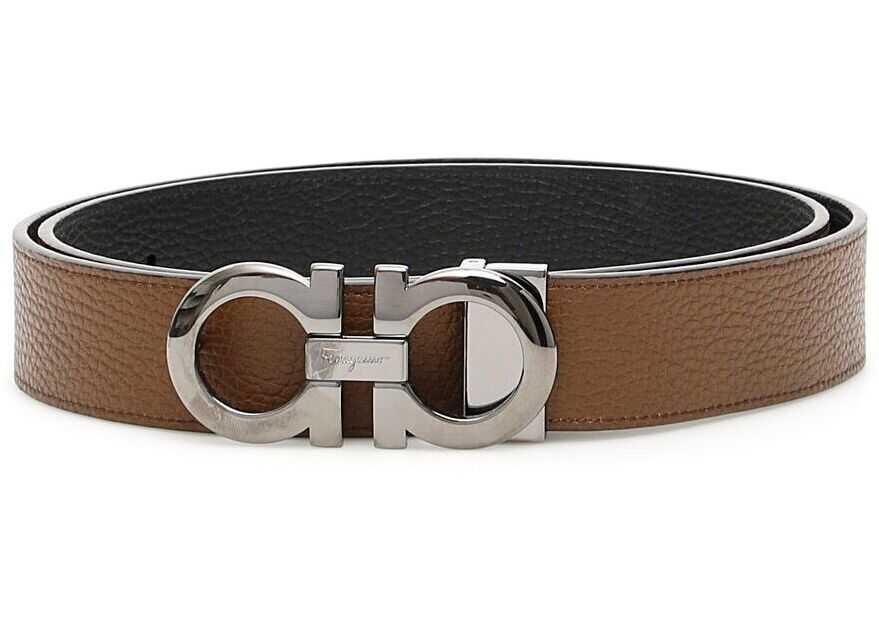 Salvatore Ferragamo Reversible Double Gancio Belt* BROWN SUGAR