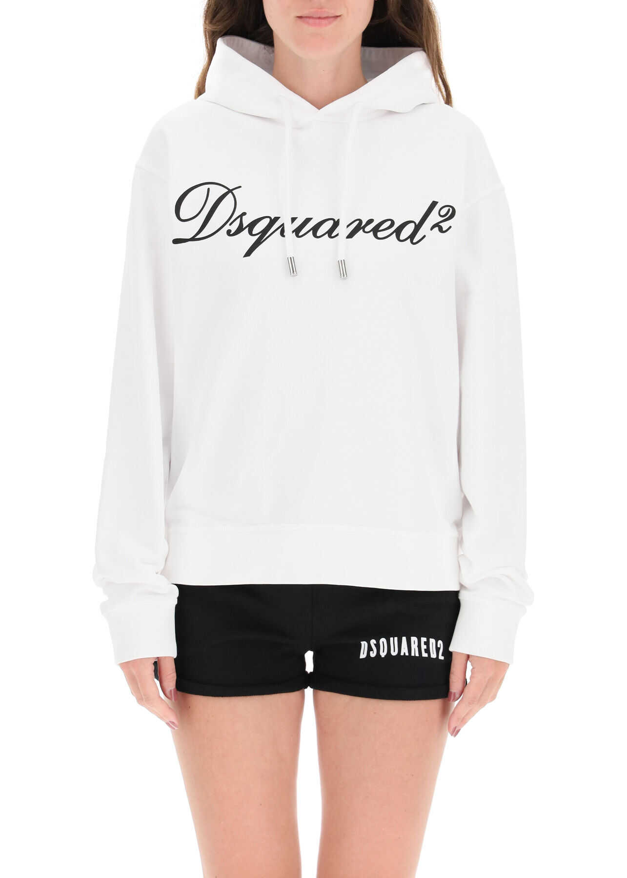 DSQUARED2 Logo Sweatshirt With Hood S72GU0317 S25462 OPTICAL WHITE