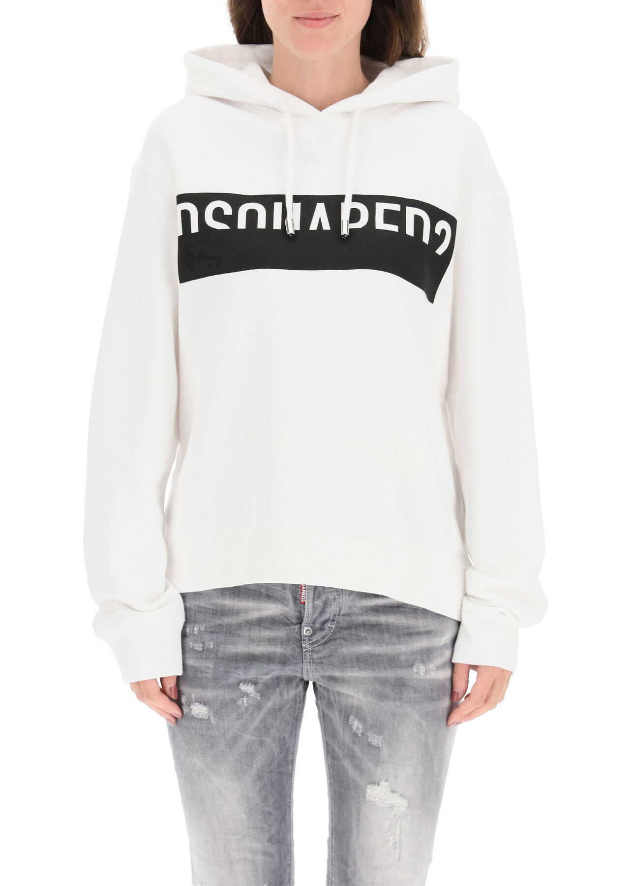 DSQUARED2 Logo Sweatshirt With Hood S75GU0360 S25042 WHITE