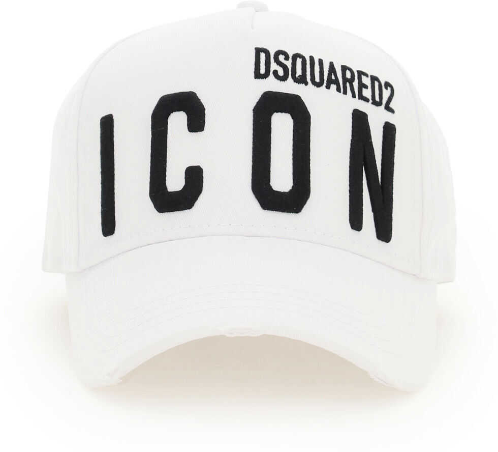 DSQUARED2 Baseball Cap With Logo BCM0412 05C00001 BIANCO NERO