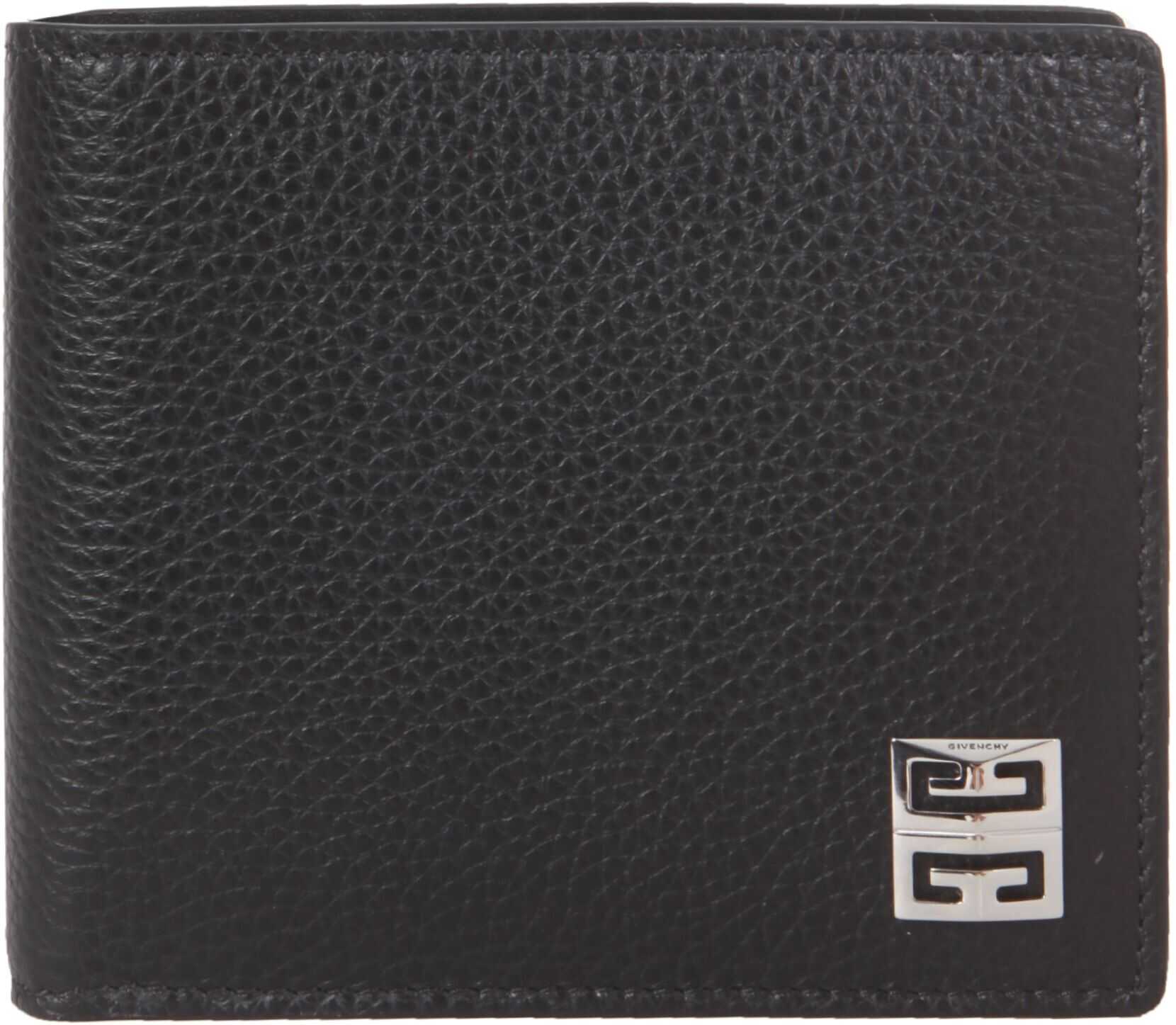 Givenchy Calf Grain Leather Bidold Wallet BK608NK18A_001 BLACK