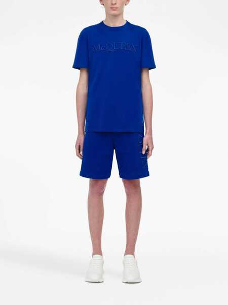 Pantaloni scurti Alexander McQueen Shorts With Embroidered Logo BLUE Barbati (BM 8465337) 2