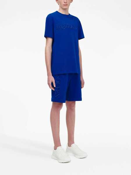 Pantaloni scurti Alexander McQueen Shorts With Embroidered Logo BLUE Barbati (BM 8465337) 3