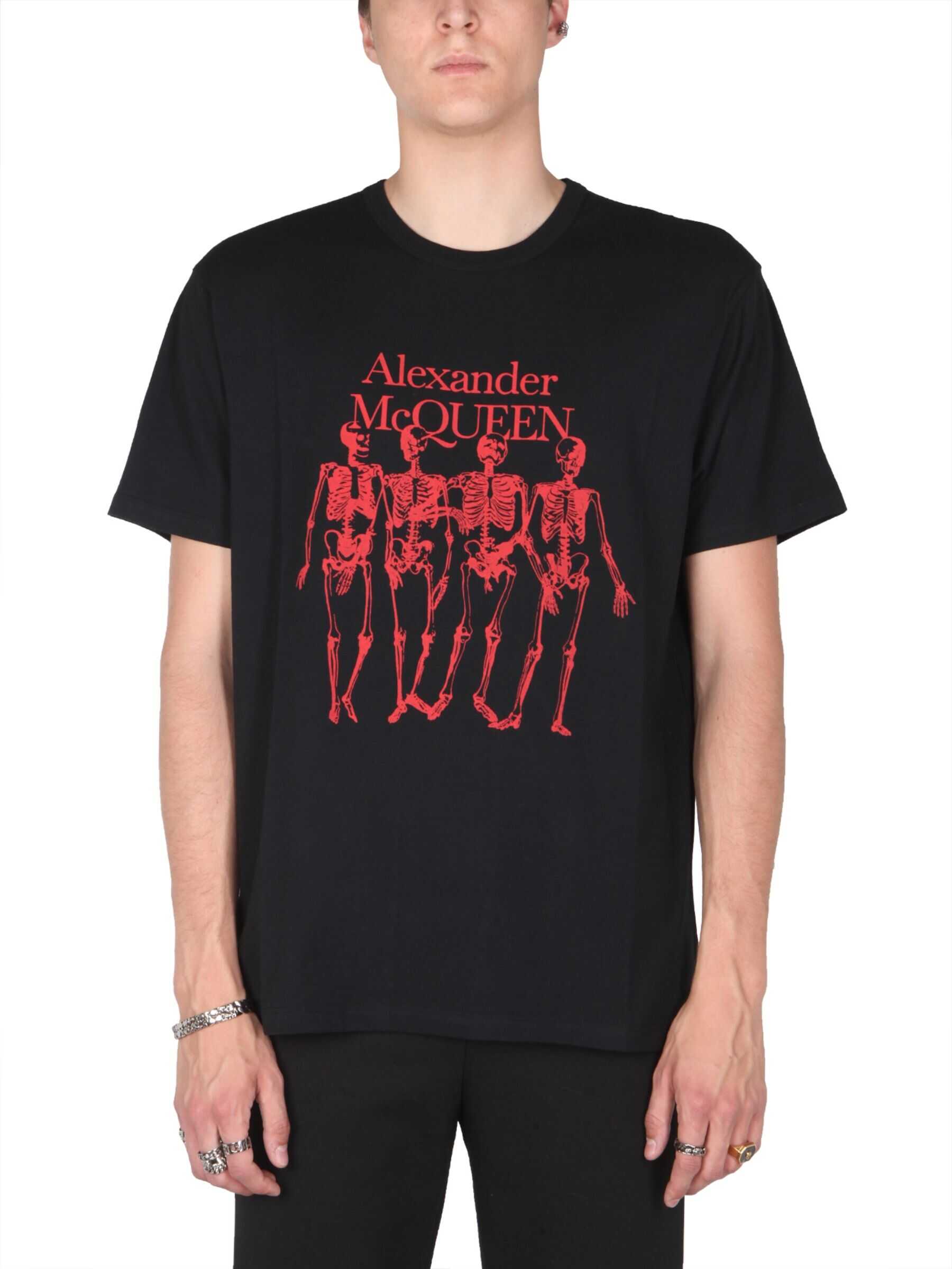 Alexander McQueen Crew Neck T-Shirt 662547_QRZ610901 BLACK