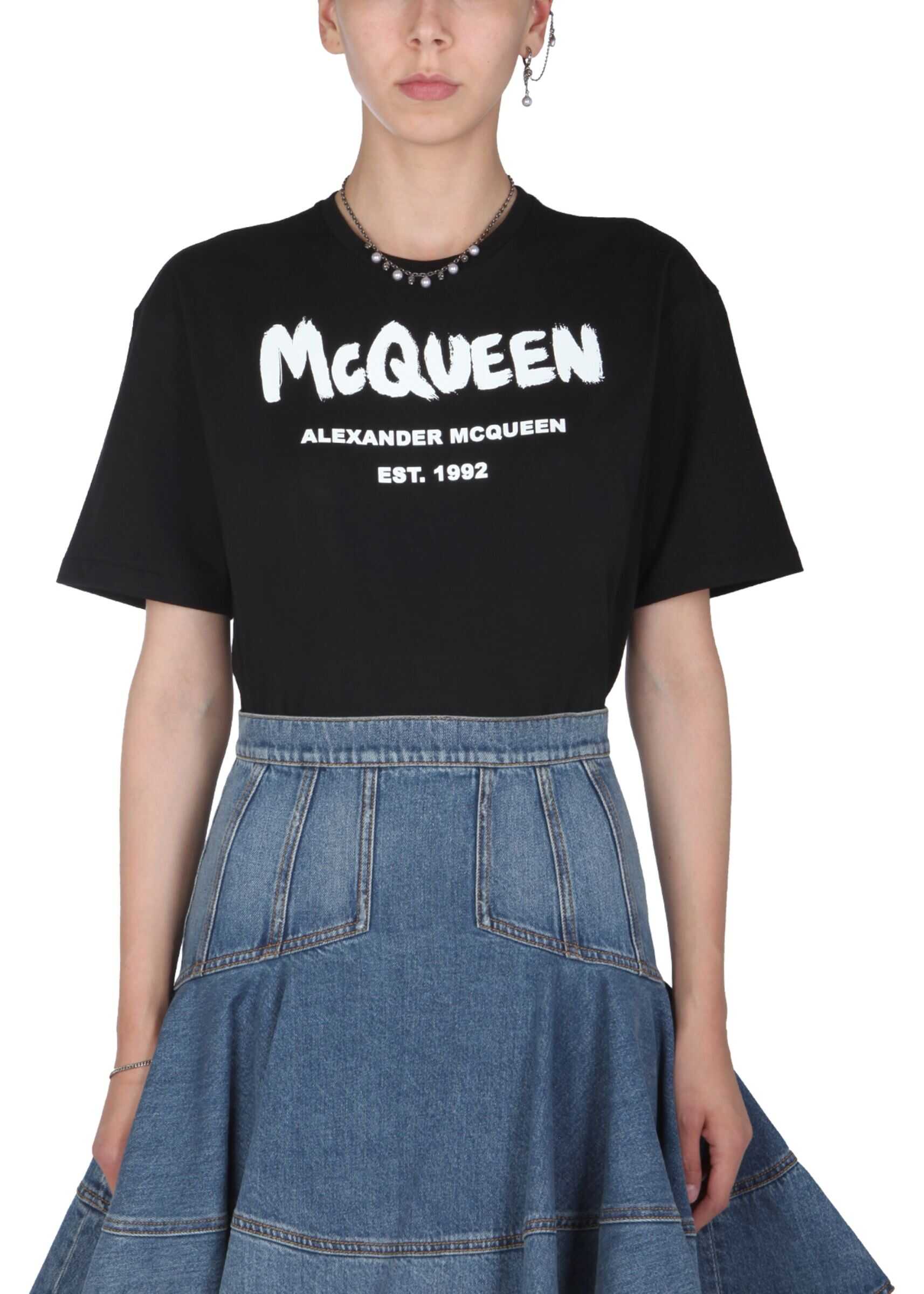 Alexander McQueen Crew Neck T-Shirt 668428_QZADK0520 BLACK