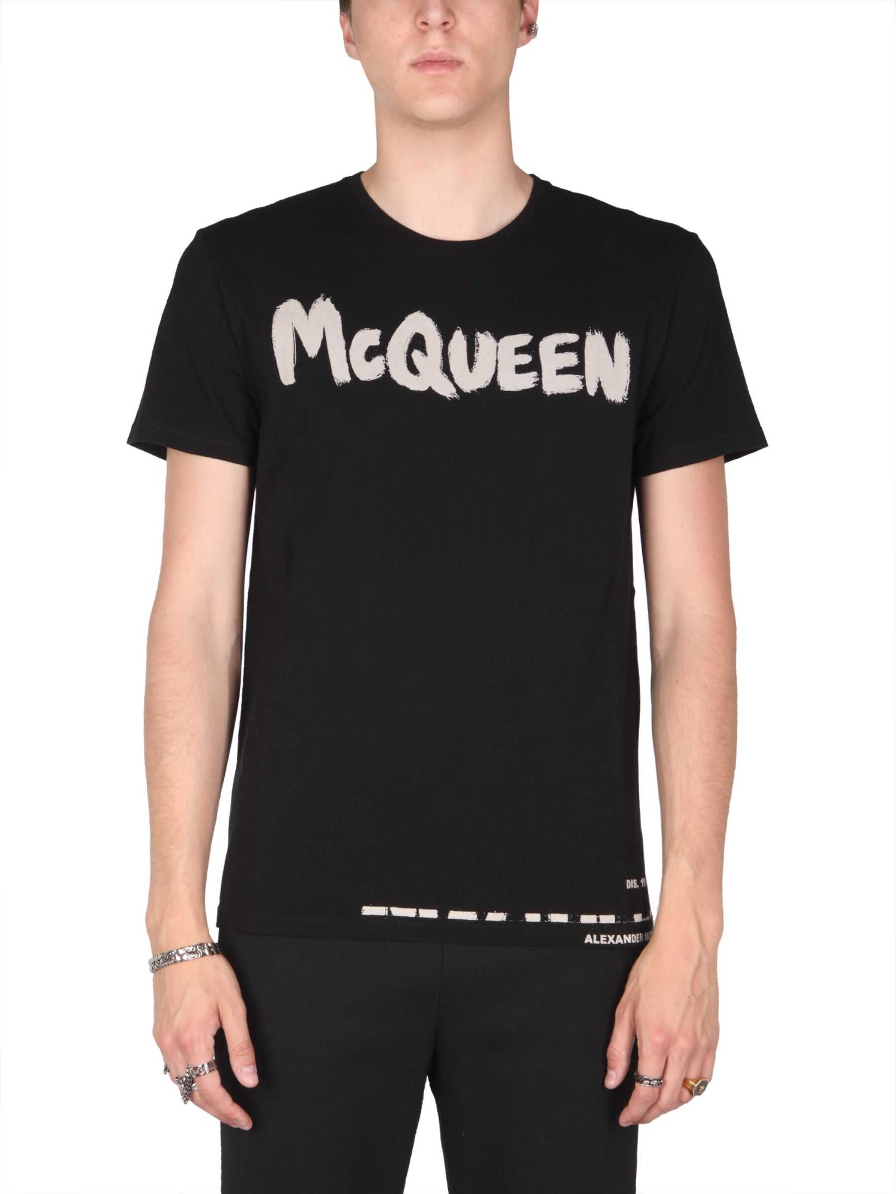 Alexander McQueen Crew Neck T-Shirt 622104_QPZ570901 BLACK