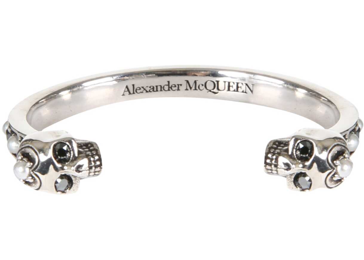 Alexander McQueen Twin Skull Bracelet SILVER