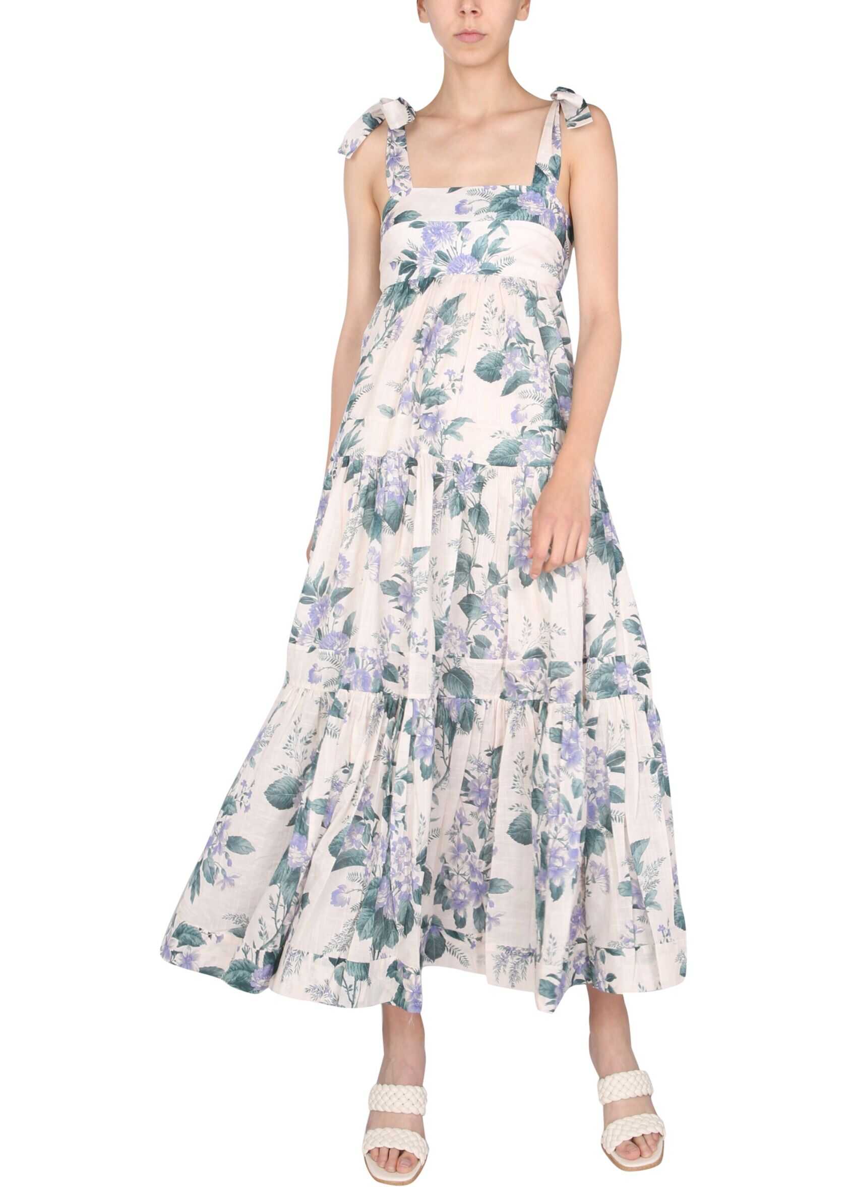 ZIMMERMANN Long Dress With Floral Pattern 9746DCAS_HYFL MULTICOLOUR