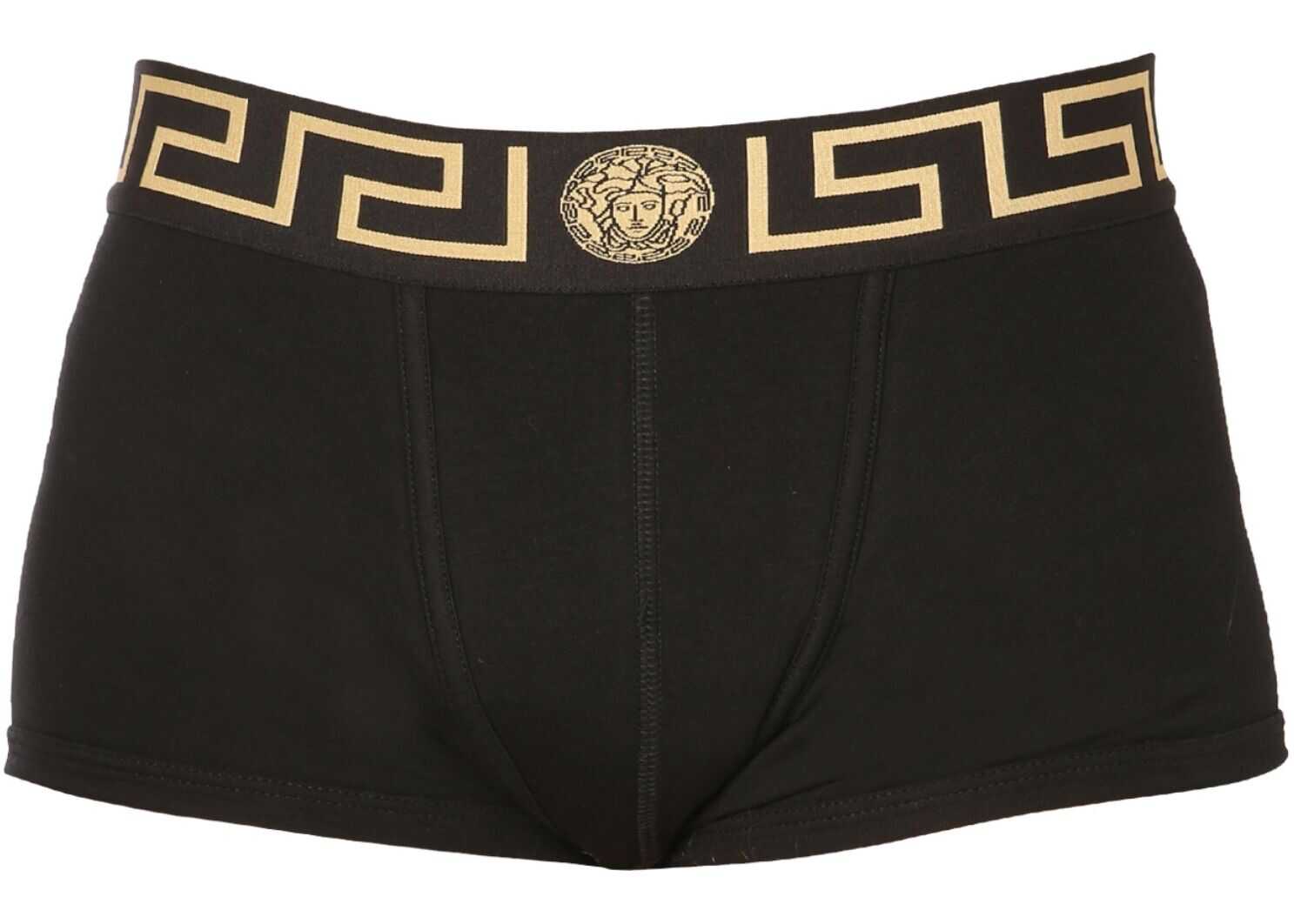 Versace Pack Of Two Boxers With Greek AU10181_A232741A80G BLACK