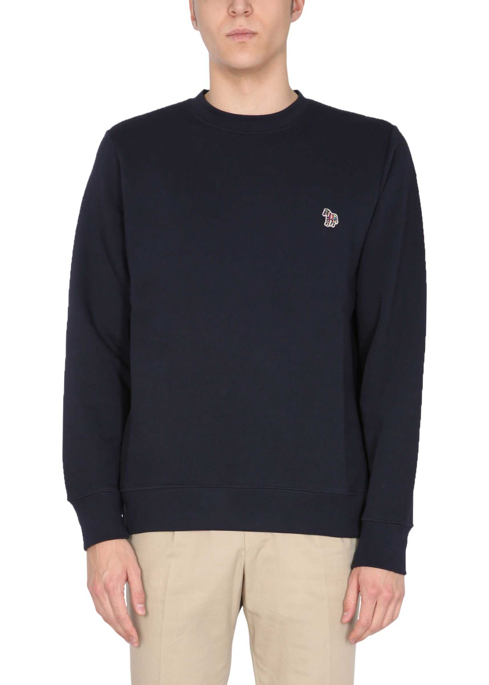 PS by Paul Smith Sweatshirt With Zebra Patch M2R/027R/FZEBRA_49 BLUE