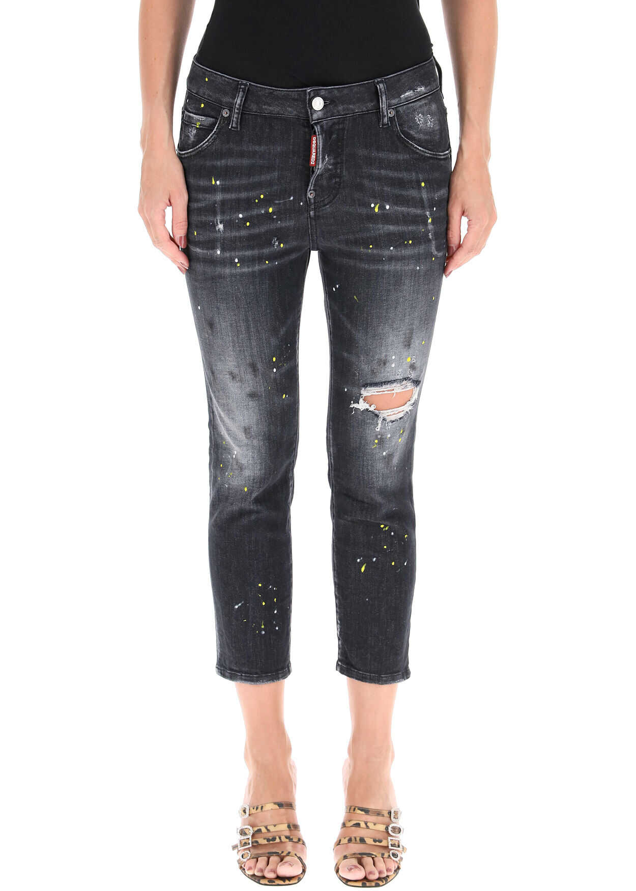 DSQUARED2 Cool Girl Cropped Jeans S72LB0404 S30503 BLACK