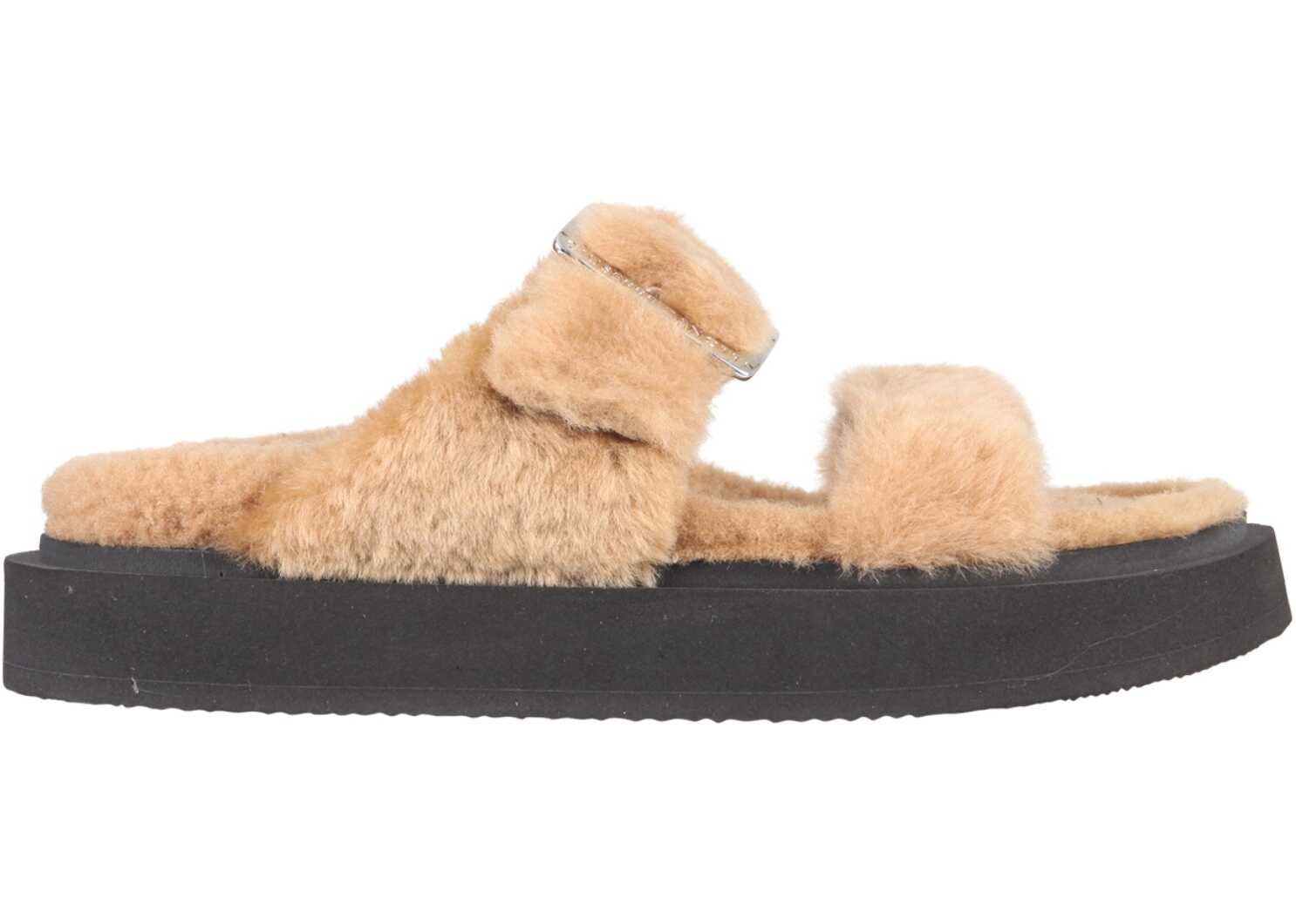 Giuseppe Zanotti Shearling Sandals I100032_002 BROWN b-mall.ro imagine 2022