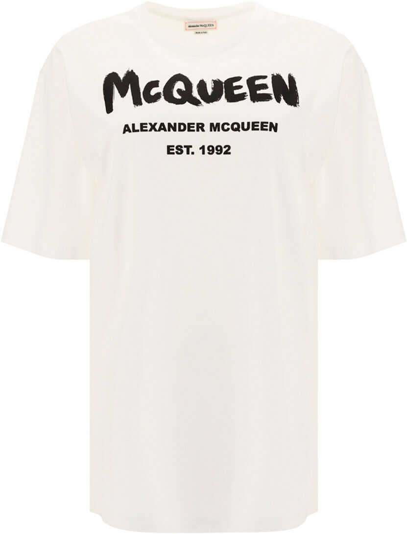 Alexander McQueen T-Shirt 668428QZADK WHITE/BLACK