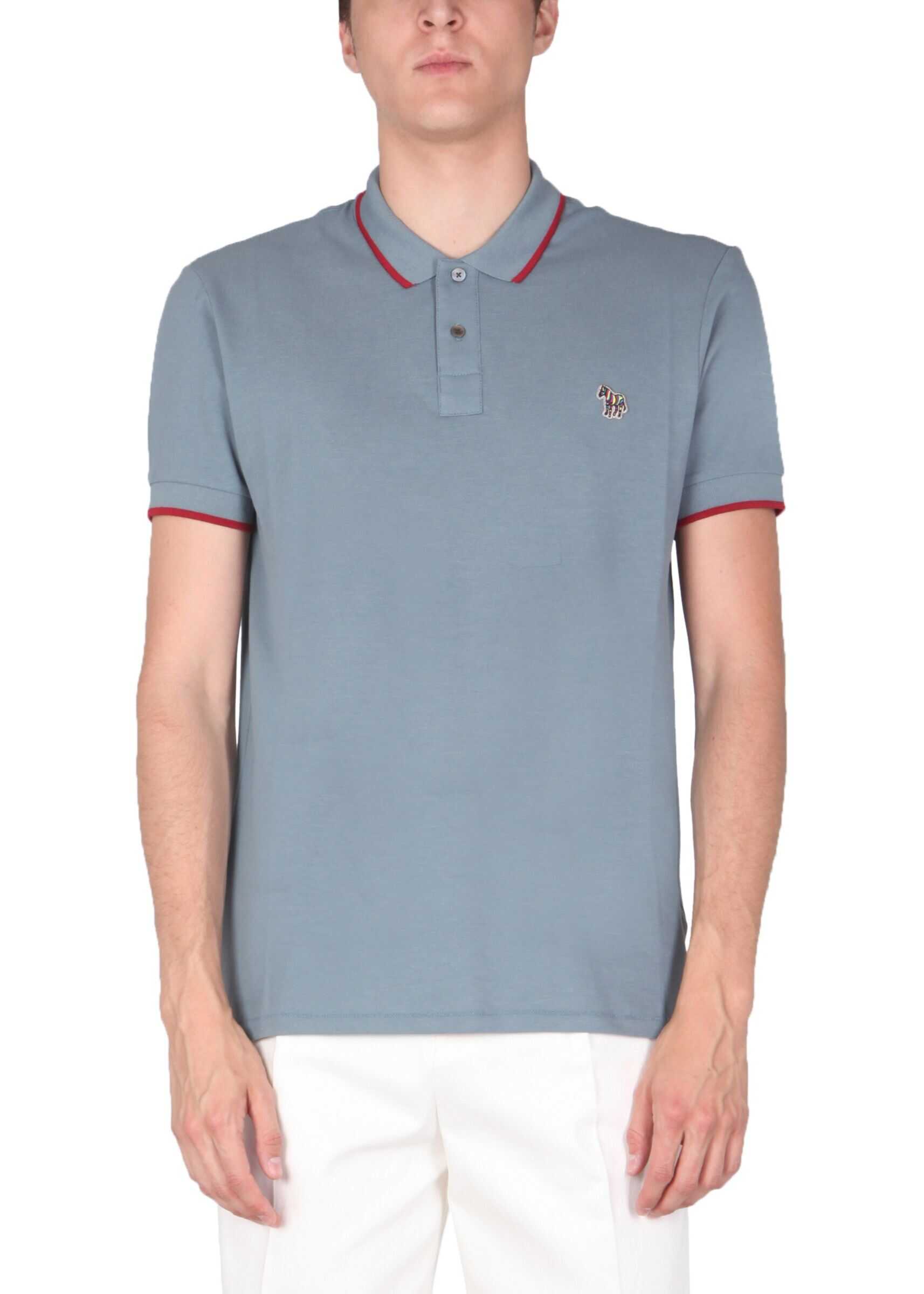 PS by Paul Smith Slim Fit Polo Shirt With Zebra Patch M2R/534LZ/G20068_44B AZURE
