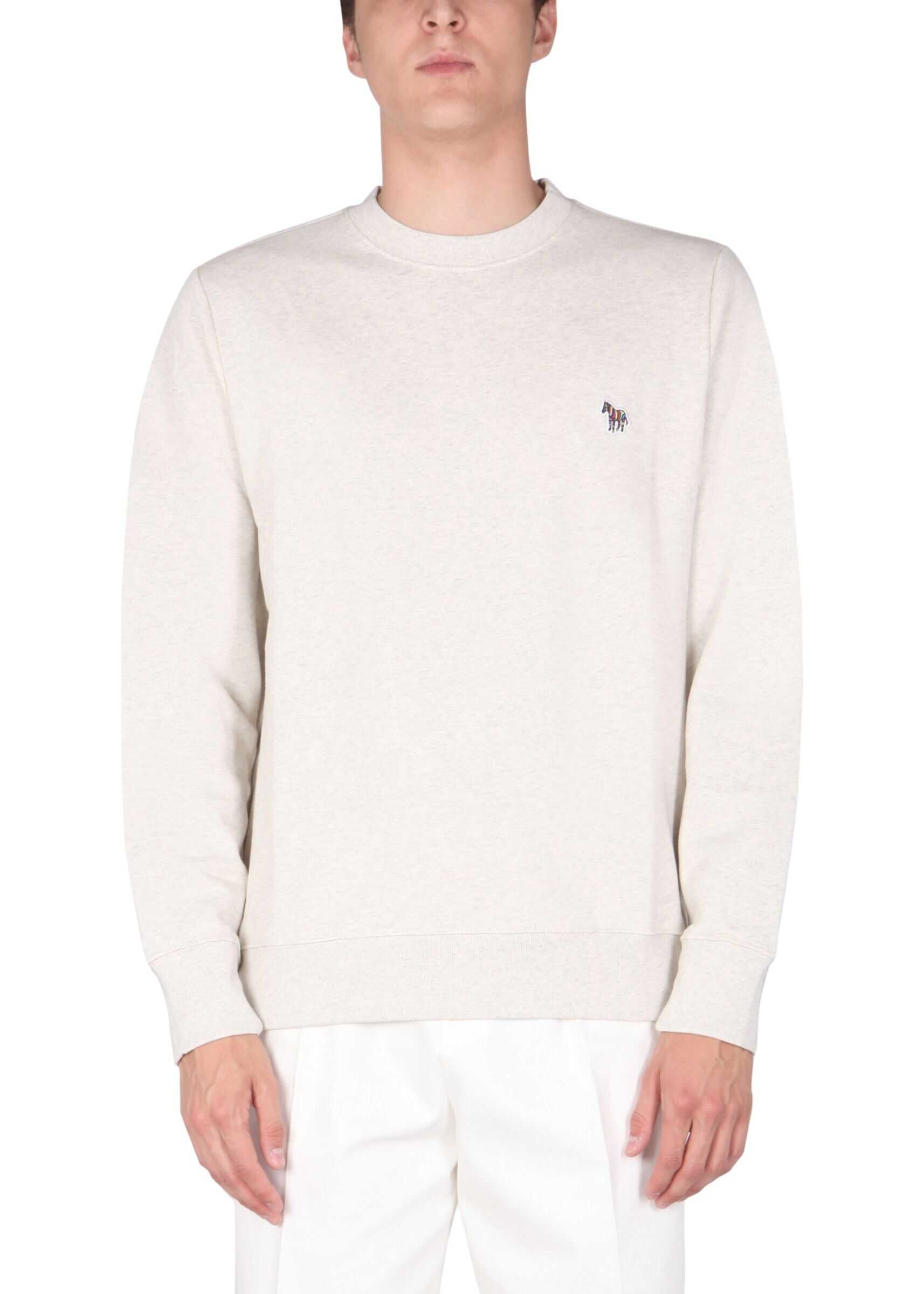 PS by Paul Smith Crew Neck Sweatshirt With Zebra Patch M2R/027RZ/G21116_02 WHITE