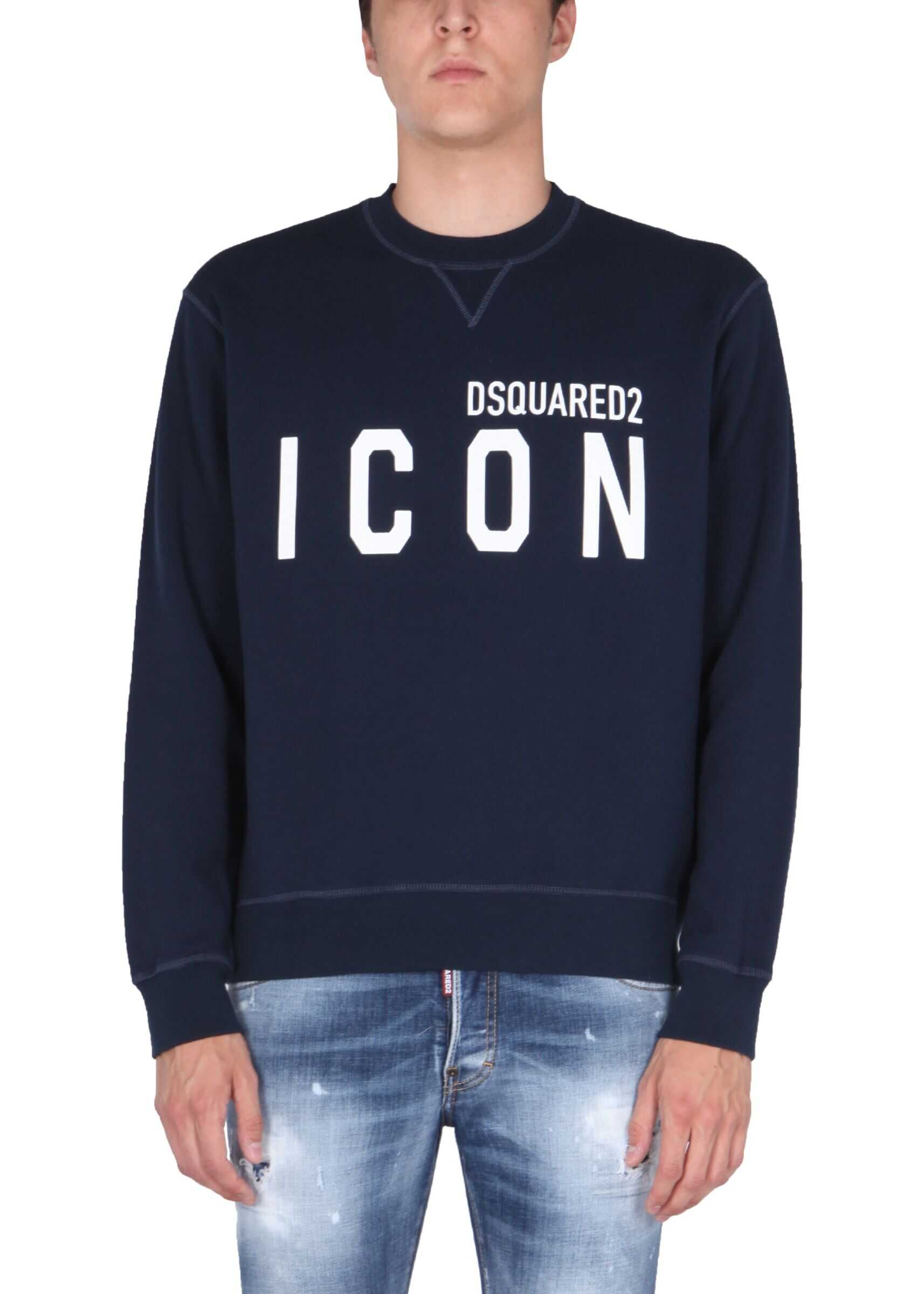 DSQUARED2 Icon Crew Neck Sweatshirt S79GU0004_S25042972 BLUE