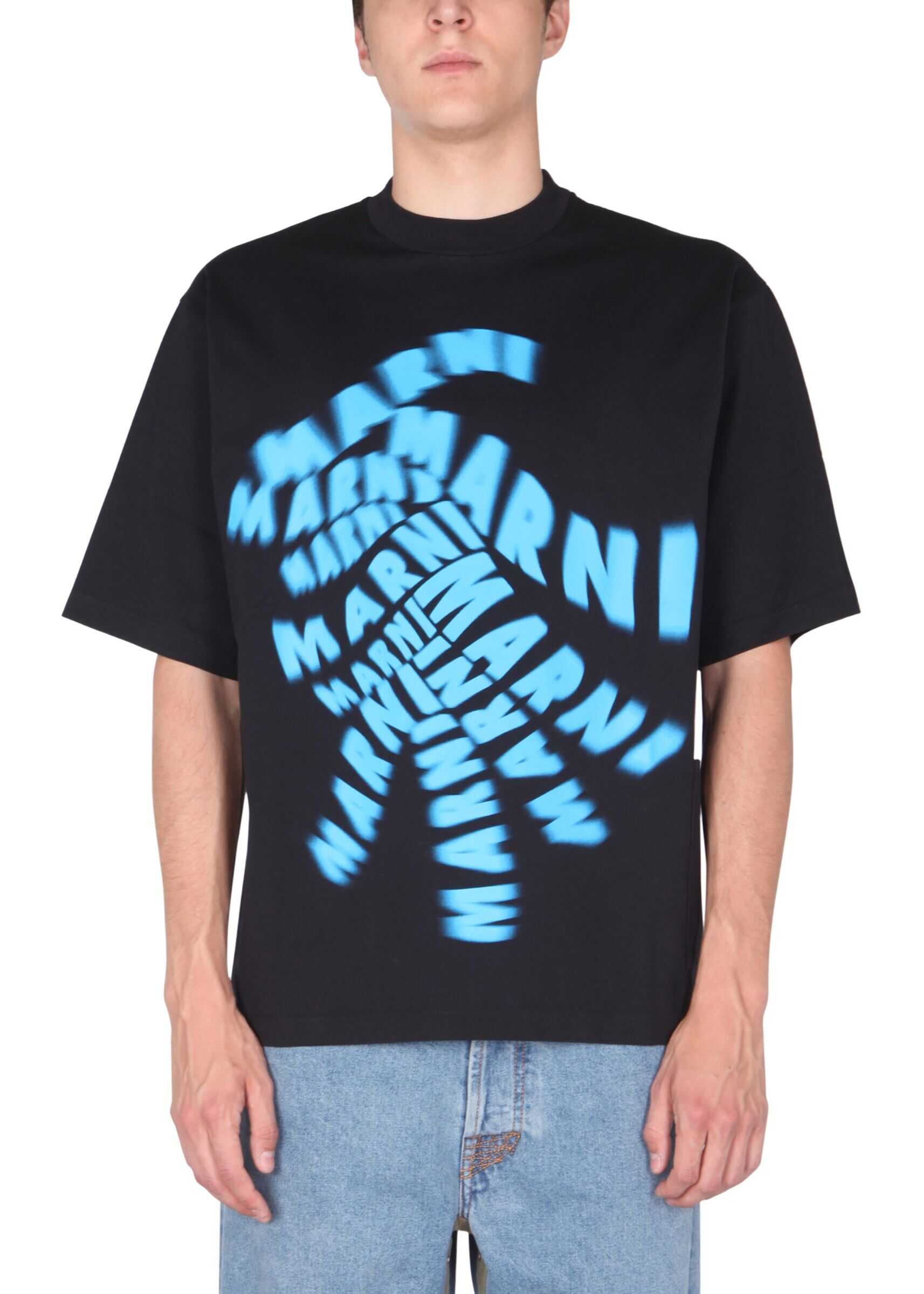 Marni Crew Neck T-Shirt HUMU0229P0_UTC01700N99 BLACK