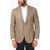 CORNELIANI Two-Buttoned Leader Soft Blazer With Hopsack Pattern Beige