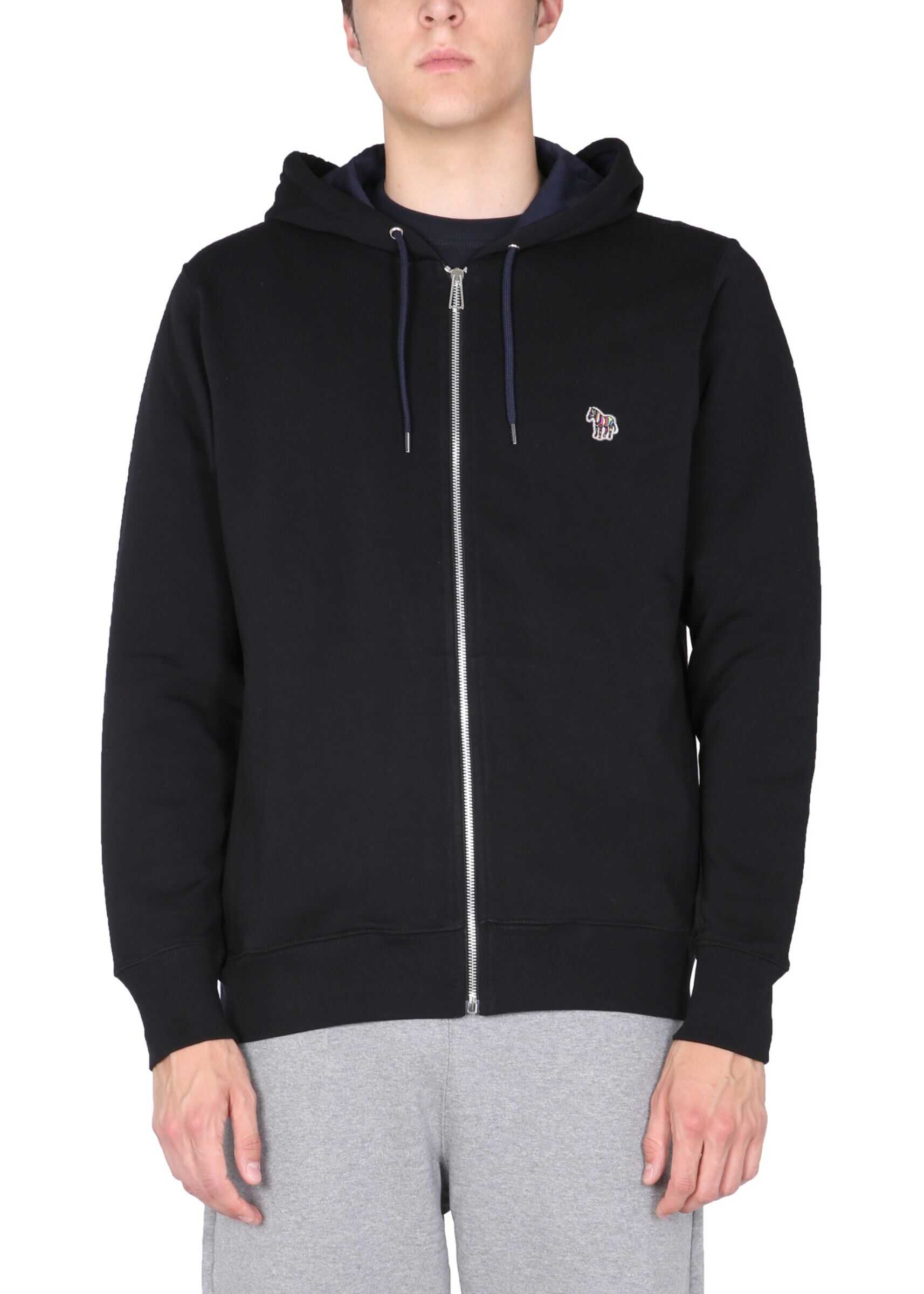 PS by Paul Smith Cotton Sweatshirt With Patch M2R/360R/FZEBRA_79 BLACK