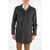 CORNELIANI Shephard's Check Hidden Closure Balmacaan Coat Gray