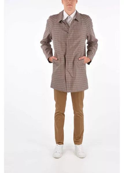 Paltoane CORNELIANI Shephards Check Hidden Closure Balmacaan Coat Multicolor Barbati (BM 8472645) 4