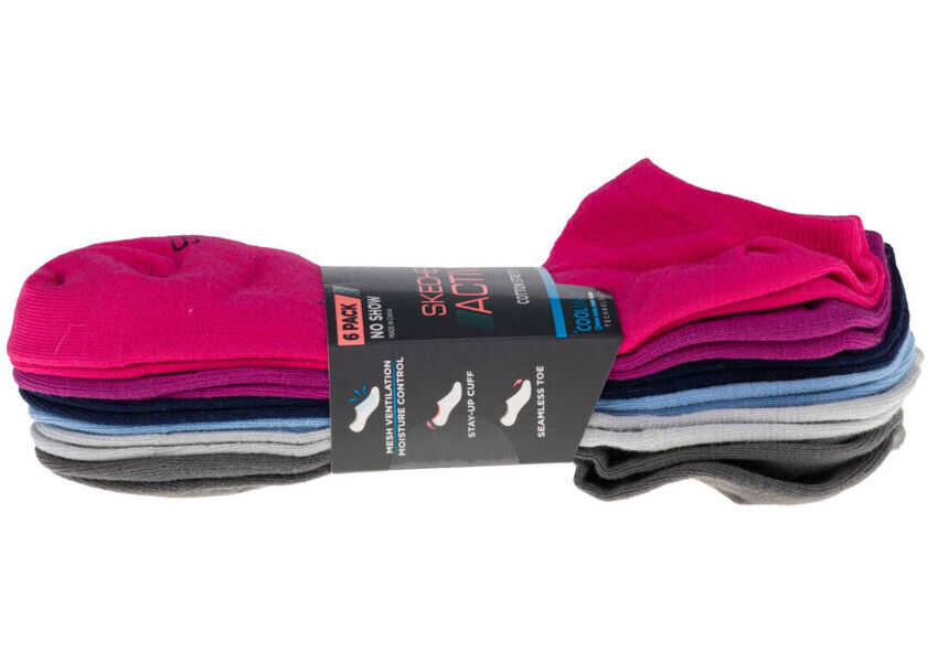 Sosete SKECHERS 6pk Womens No Show Socks Multicolour Femei (BM 8472933) 2