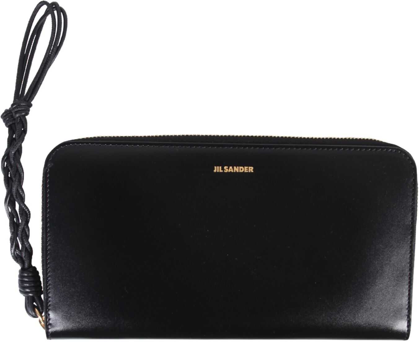 Jil Sander Medium Wallet With Strap JSPT840008_WTS69158N001 BLACK