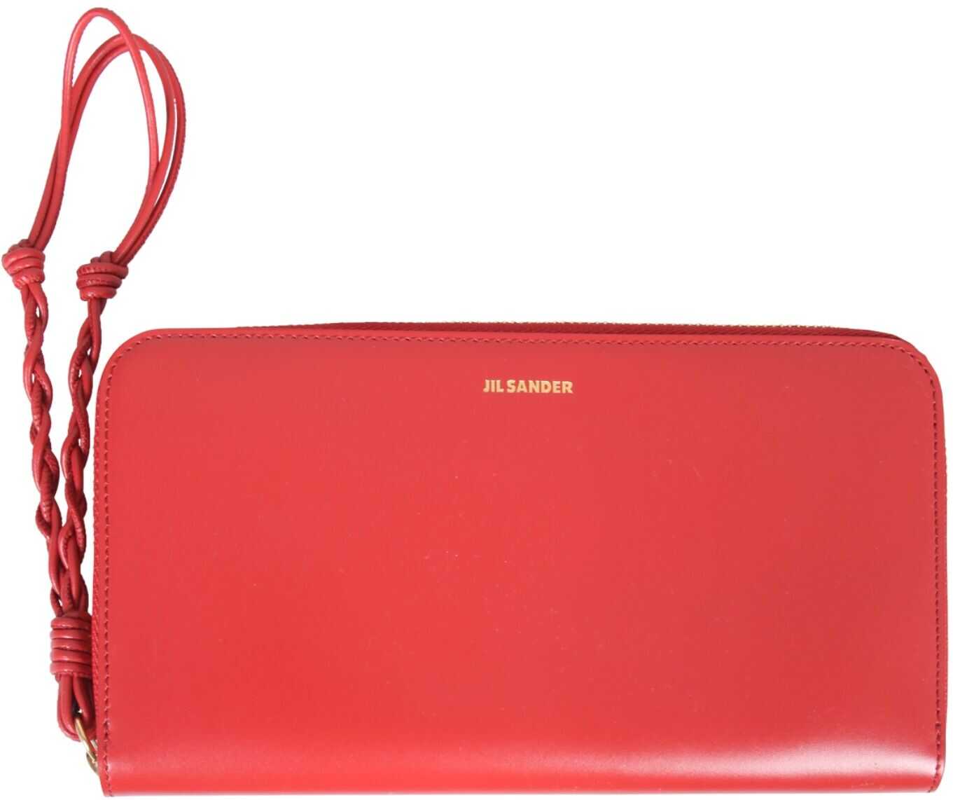 Jil Sander Medium Wallet With Strap JSPT840008_WTS69158N600 RED