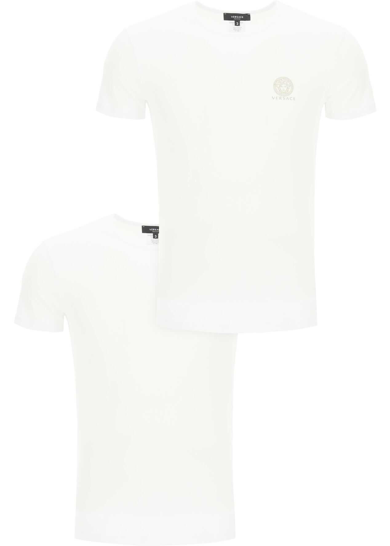 Versace Bi-Pack Medusa T-Shirt AU10193 A232741 OPTICAL WHITE