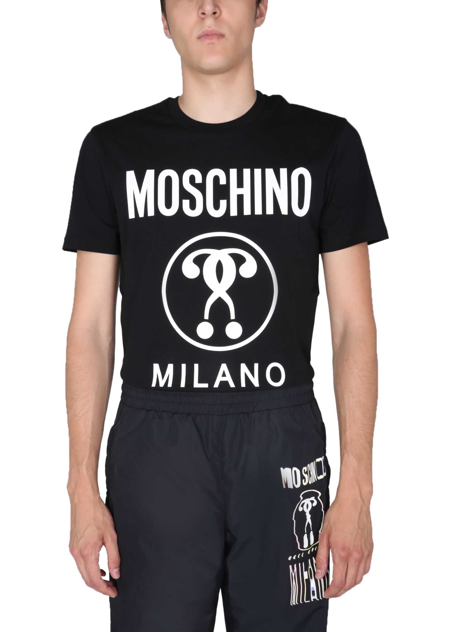 Moschino Double Question Mark T-Shirt 07067040_1555 BLACK