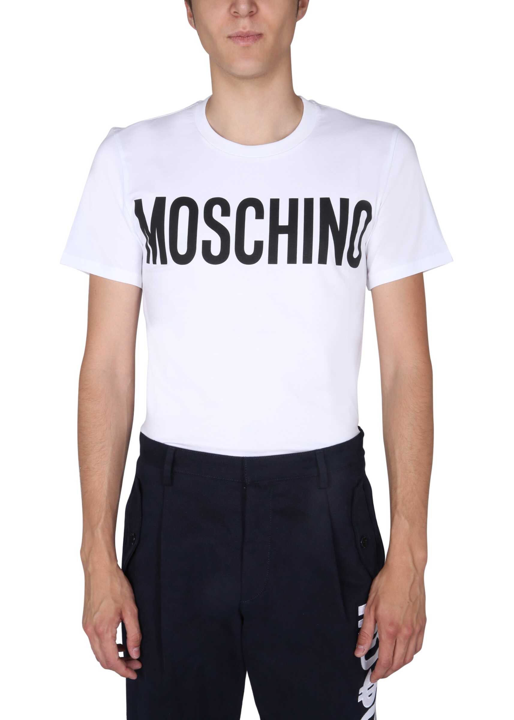 Moschino T-Shirt With Logo Print 07297039_1001 WHITE