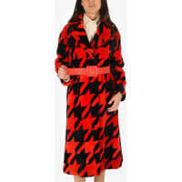 Paltoane Printed Shearling Jacket With Belt Femei