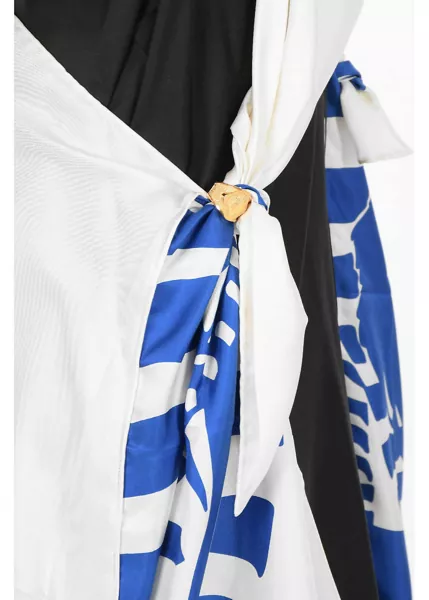 Rochii lungi Bottega Veneta Draped Zebra Halterneck Dress Blue Femei (BM 8486124) 3